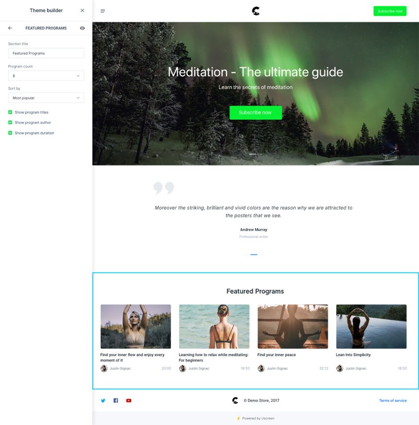 Uscreen Theme Builder