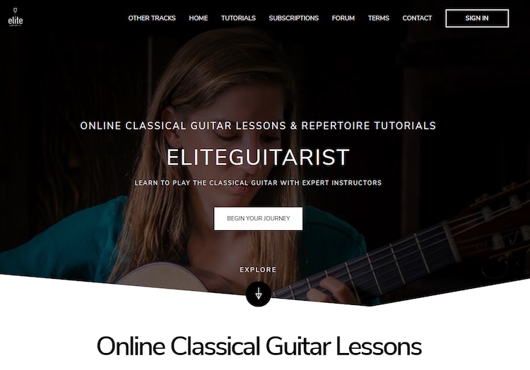 Elite Guitarist video subscription homepage