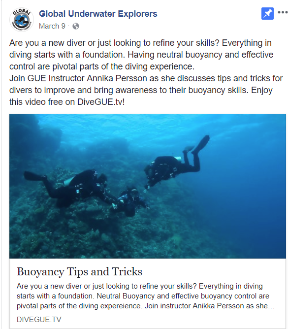 divegue facebook video promotion