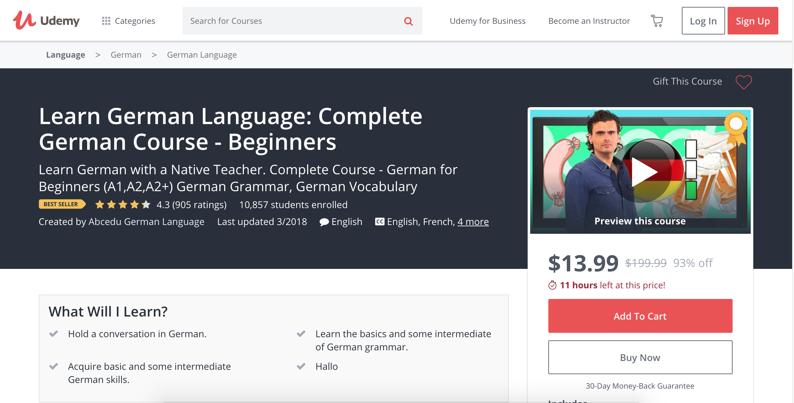 udemy elearning german