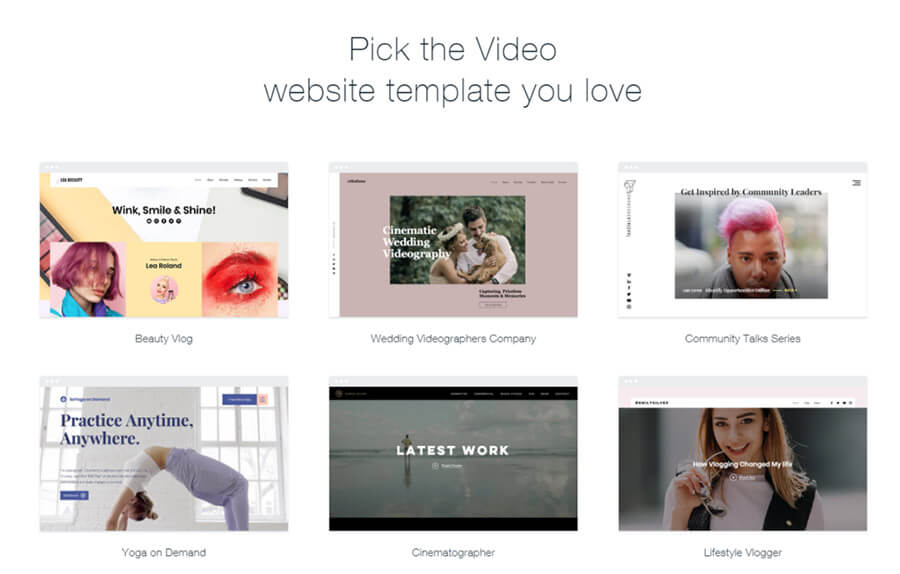 WIX Video Website themes