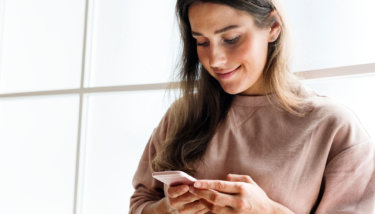 woman using smartphone