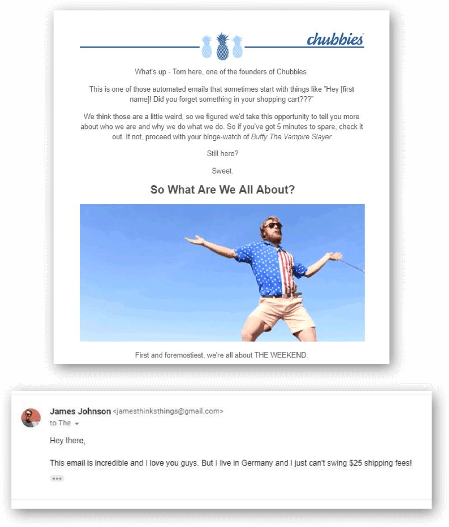 chubbies abandoned basket email pitch