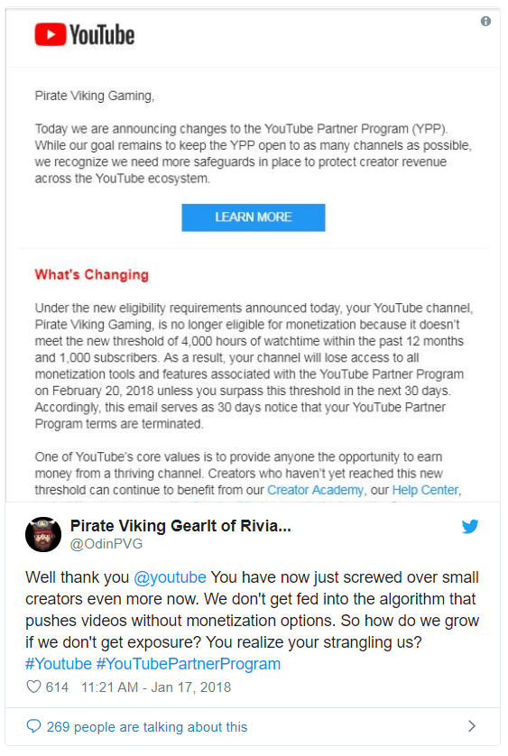 youtube policy update