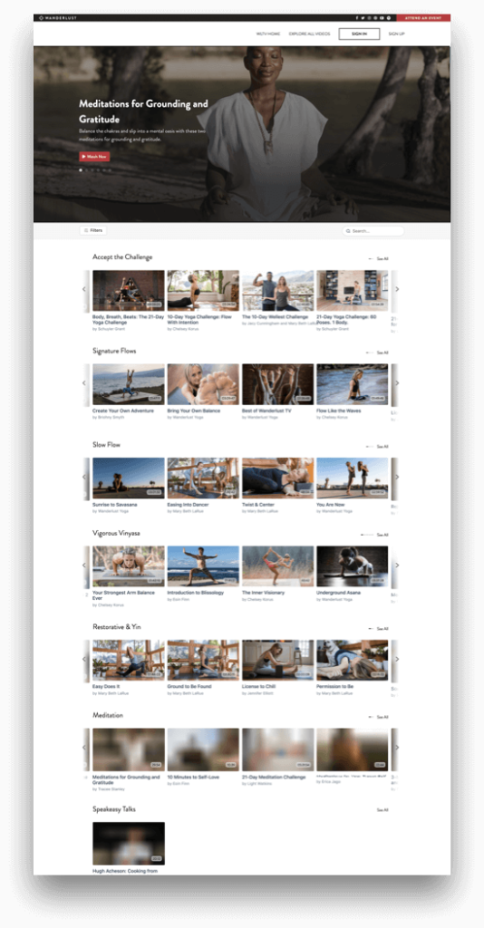 Video catalog example