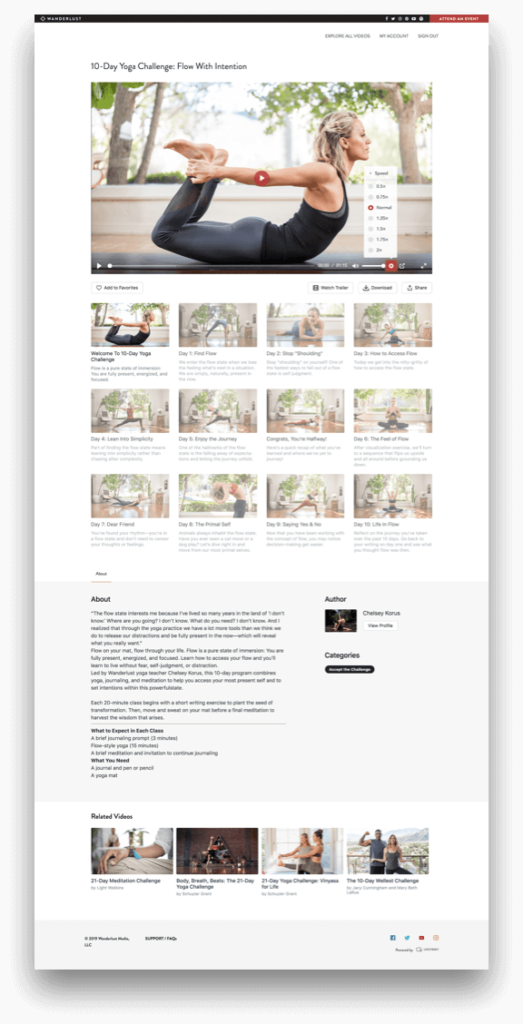 video program page example