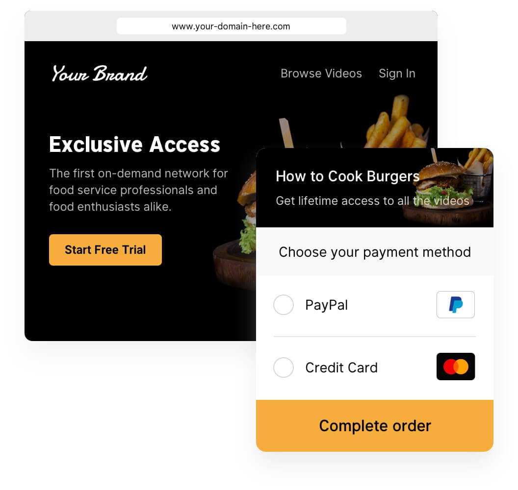Built-in sales and checkout pages