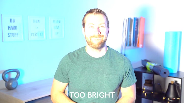 video lighting too bright