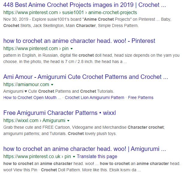 Anime crochet Google search