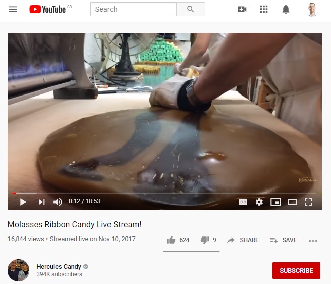 Molasses ribbon candy live stream