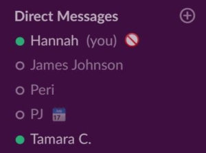 Slack focus time feature