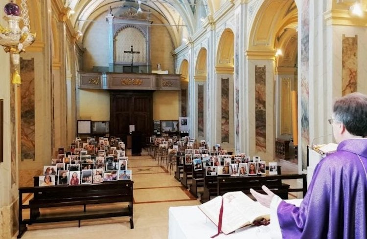 Church livestream during pandemic in Italy