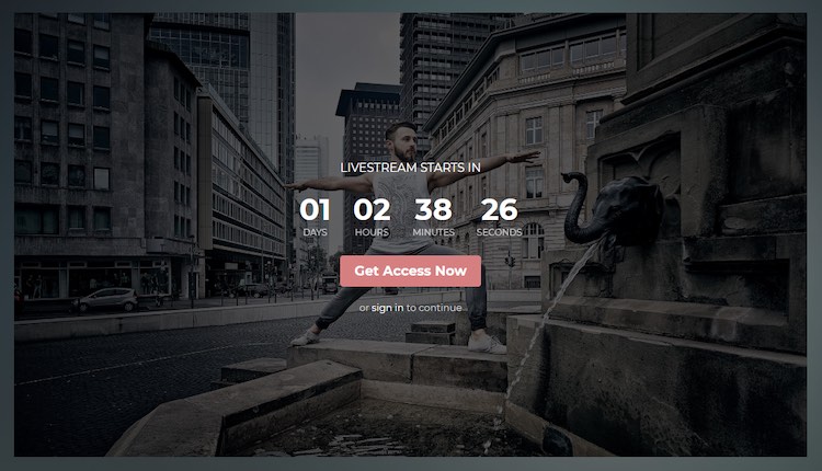 Uscreen video website live streaming countdown
