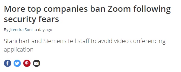 Zoom security issues headline