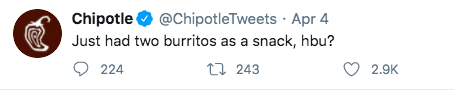 Chipotle tweet