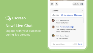 Uscreen new live chat feature