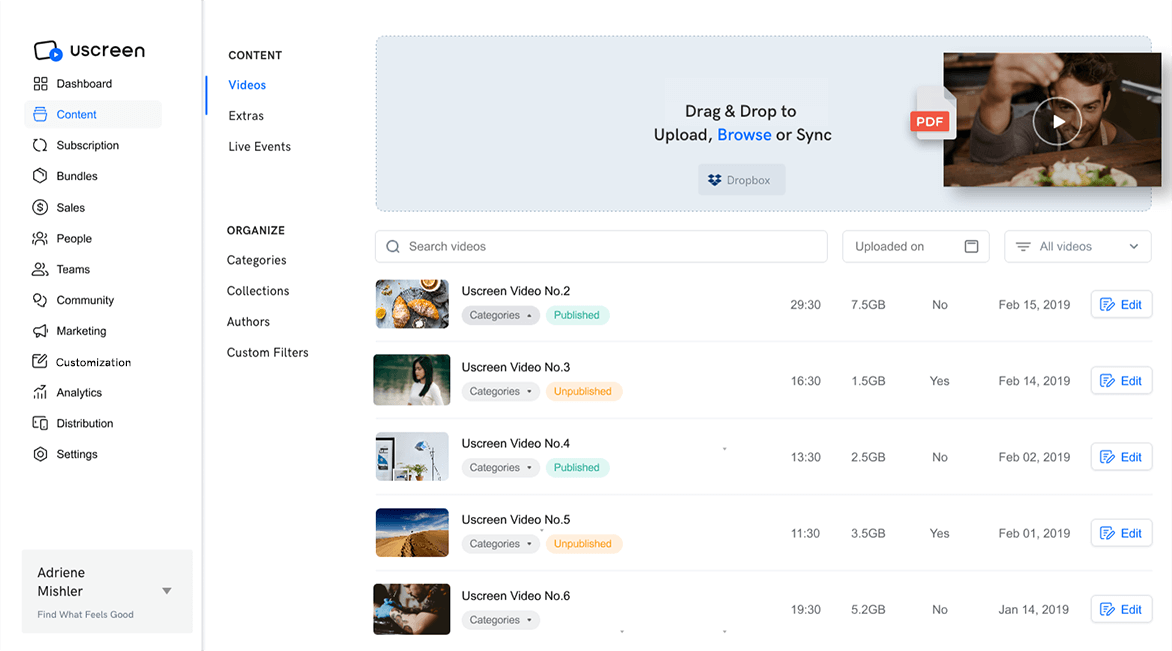 Uscreen VOD platform