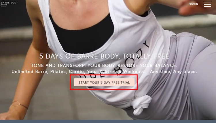 Barre Body Online 5-day trial