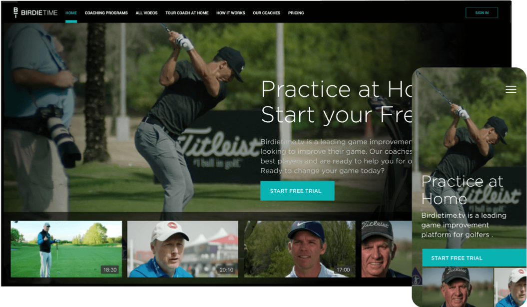 BirdieTime Gold VOD service