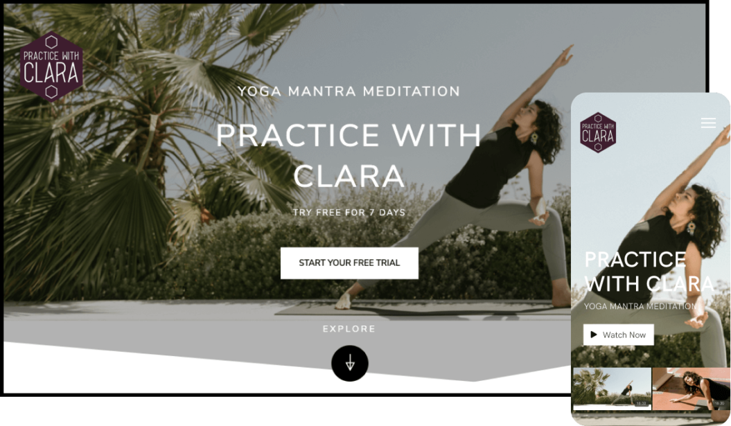 Practice with clara Yoga SVOD service