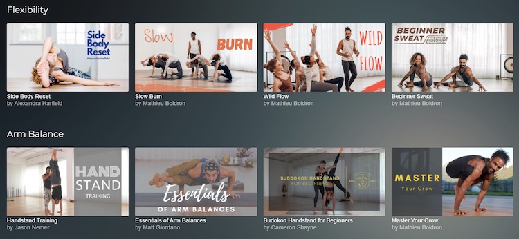 Tint Yoga video selection