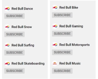 Red Bull YouTube channels