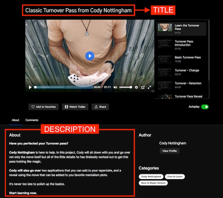 Video title and description example