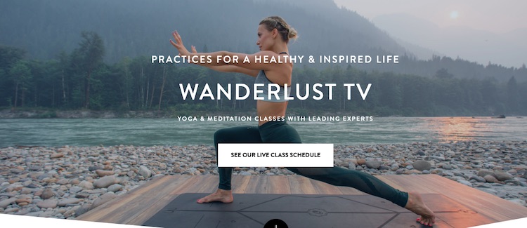 A screenshot of Wanderlust TV's platform.