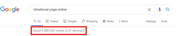 Vibrational Yoga Google search results