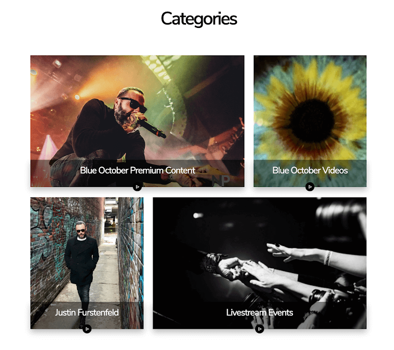Get Back Up TV Categories