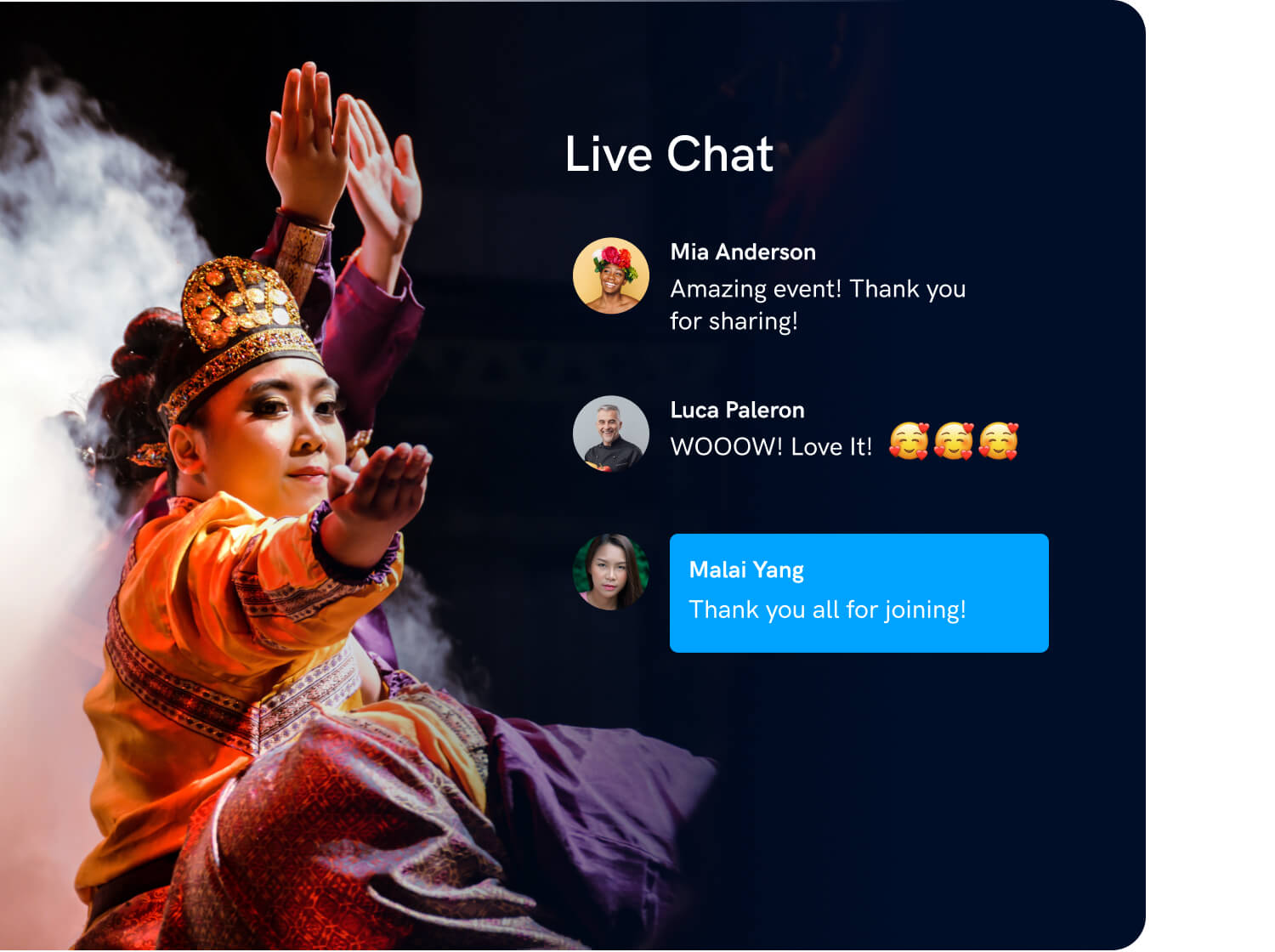 Live streaming live chat with viewers