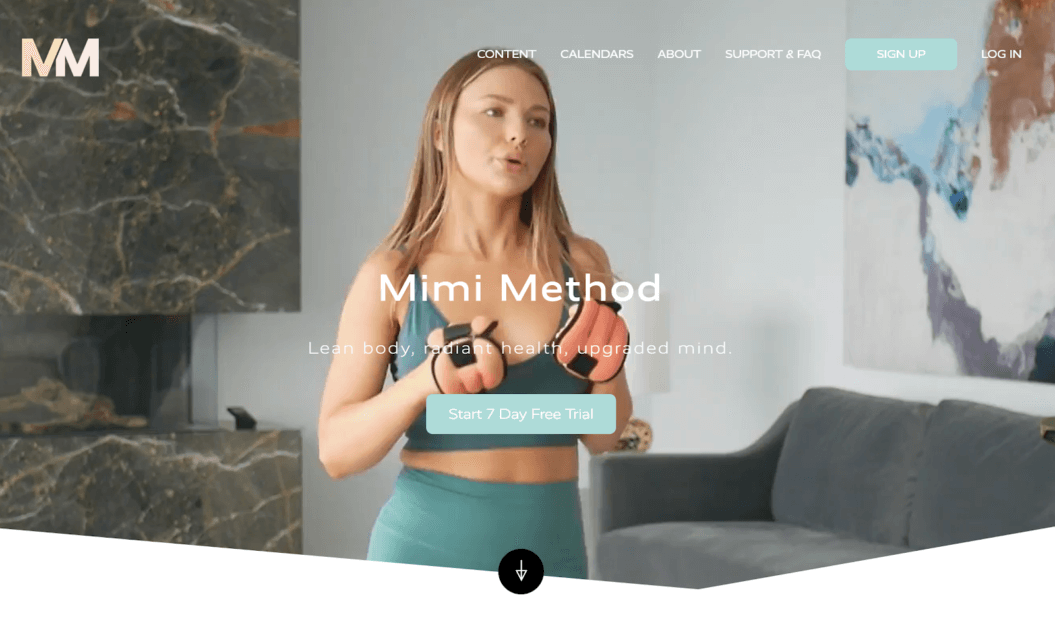Mimi Method's landing page paid ad example mimi method landing page