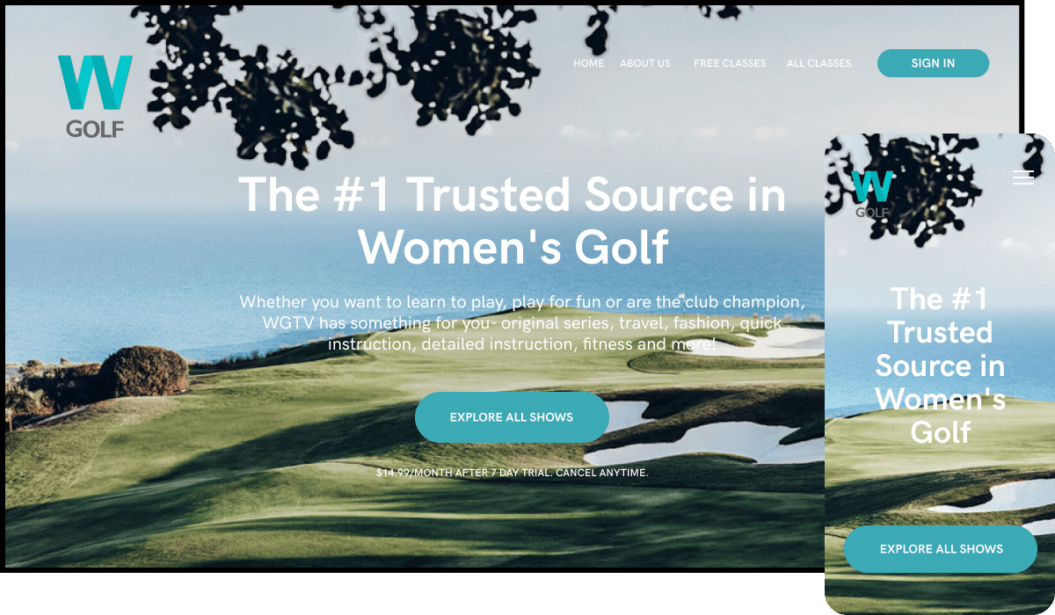 Women's golf streaming service