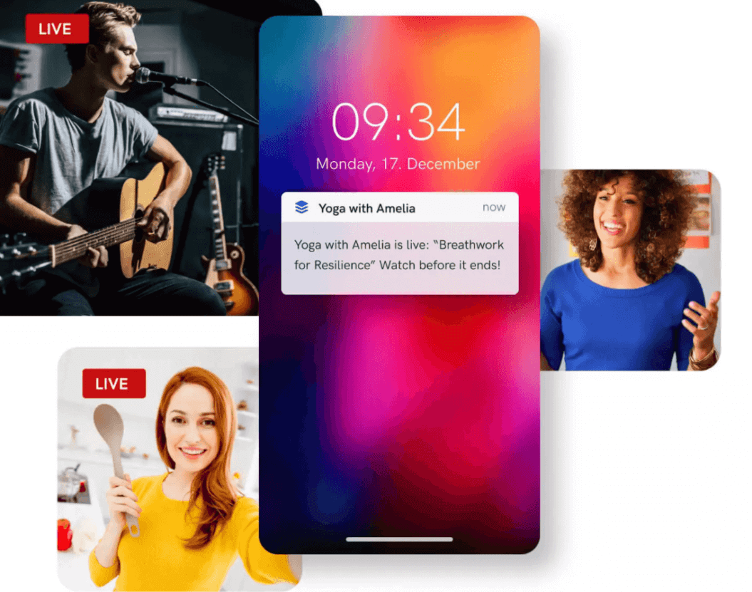 go live notifications uscreen