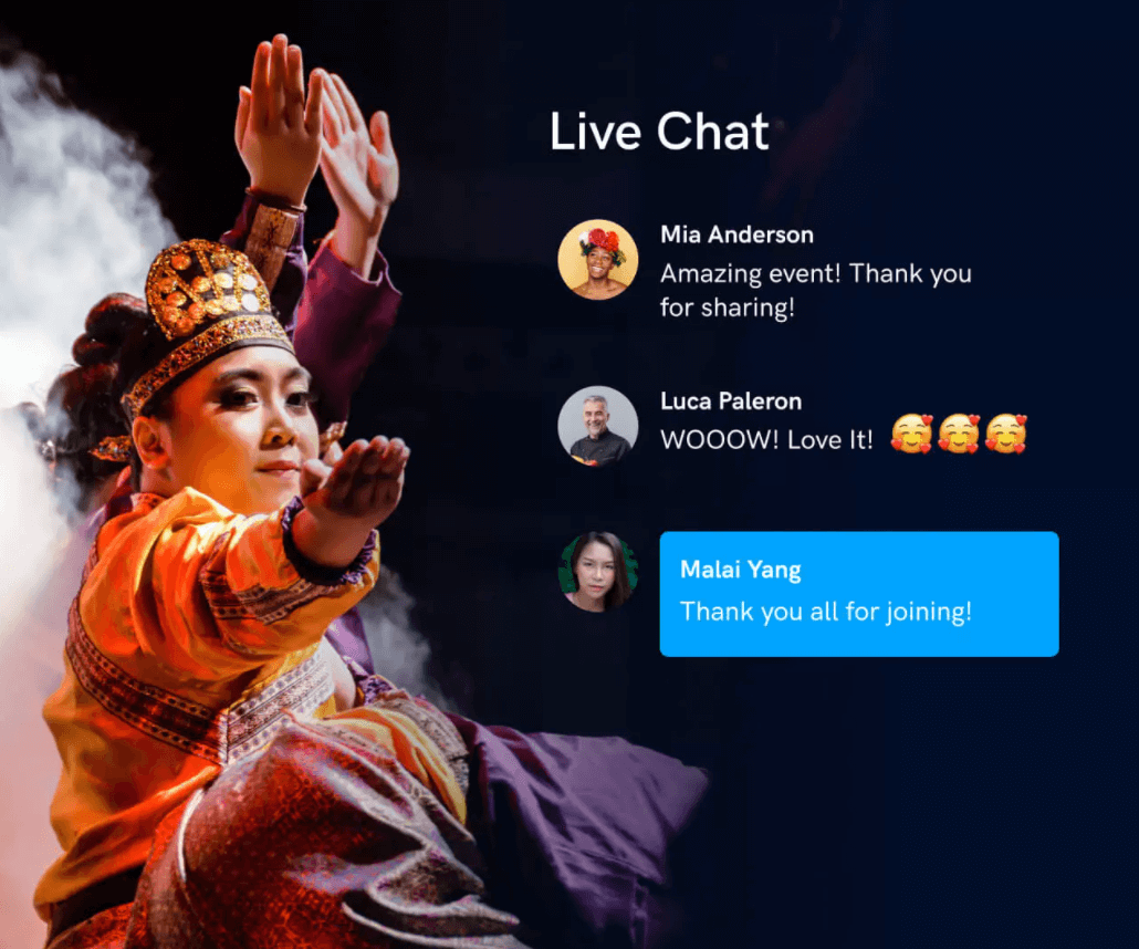 uscreen live chat feature