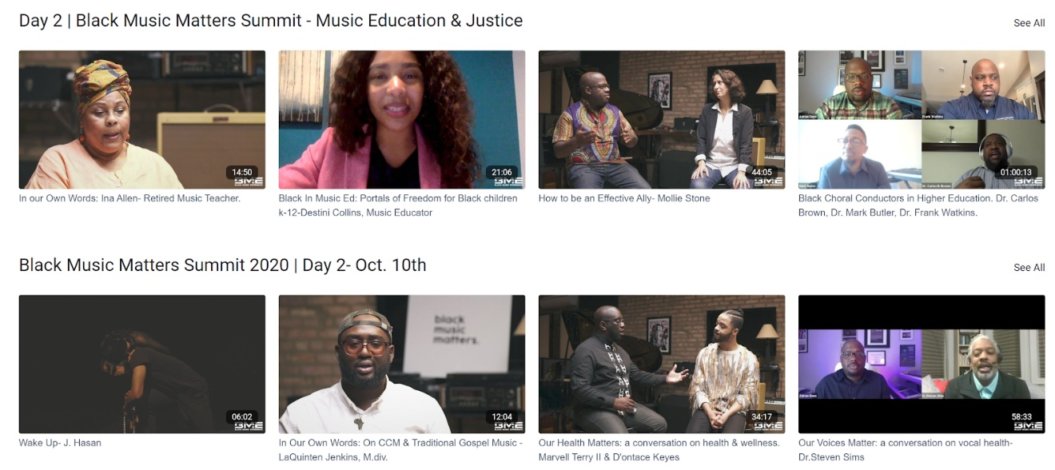 black music experience online events content catalog