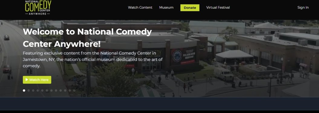 national comedy center video on demand platform homepage