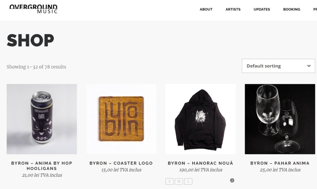 online events merchandise store