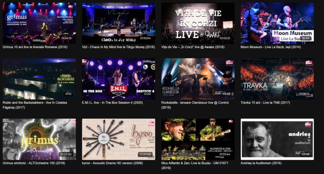 virtual concert content catalog