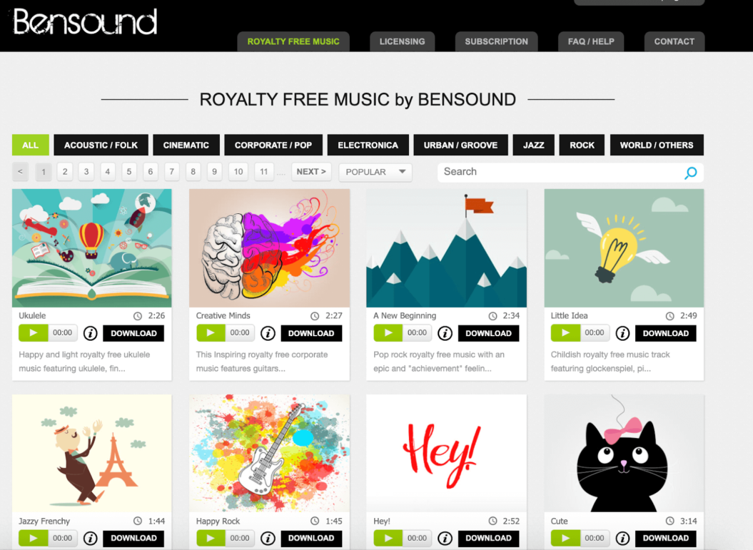 Bensound Music Licensing Platform