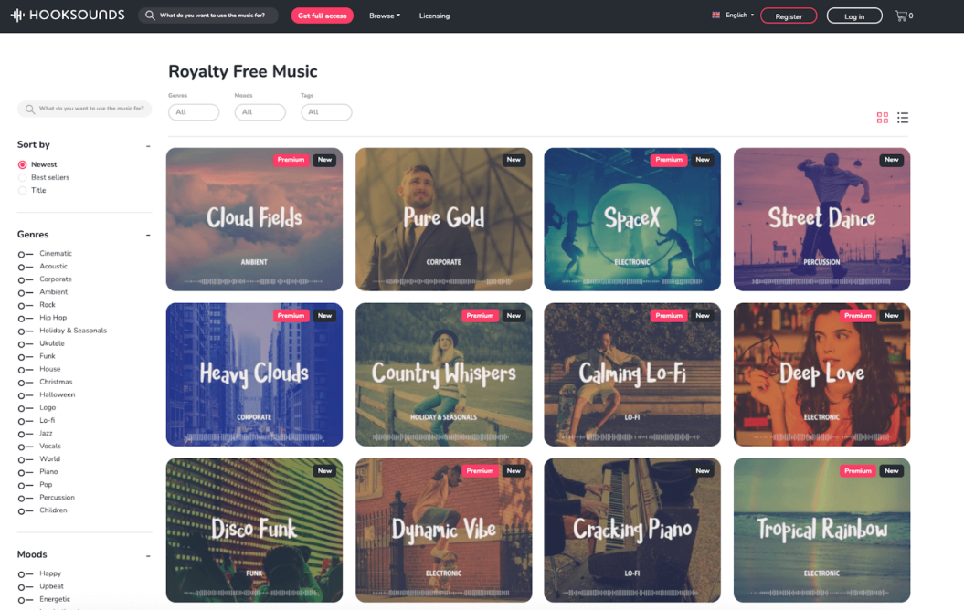 hooksounds royalty free music platform