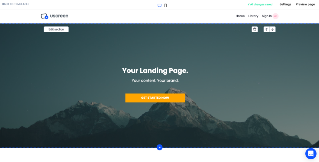 ott marketing build landing page uscreen