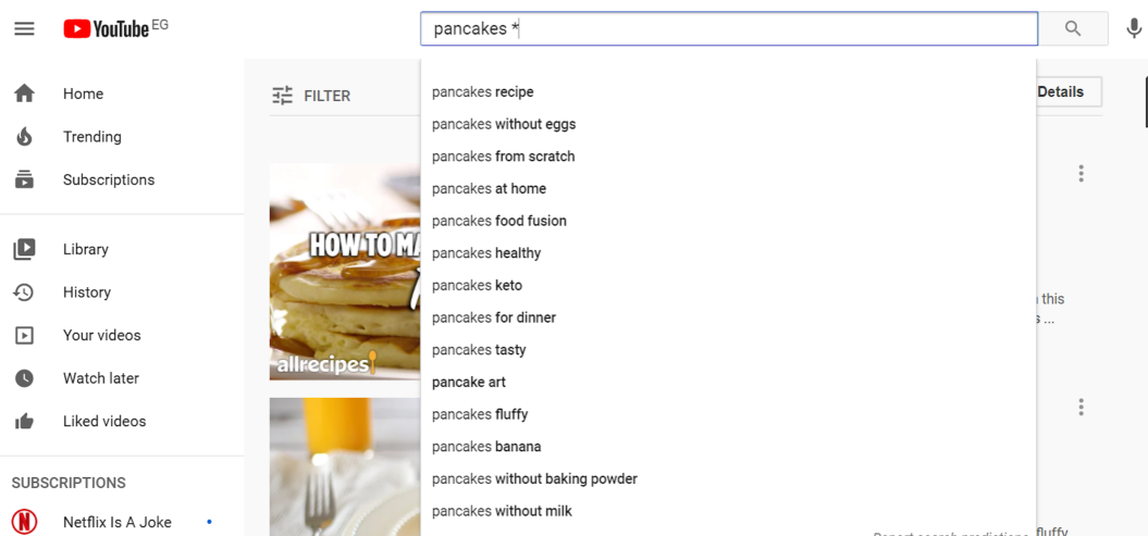 pancakes keyword research youtube 