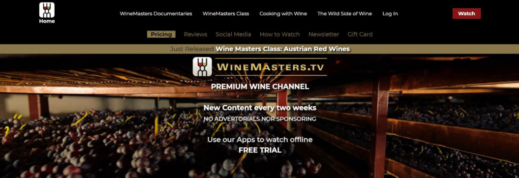 A screenshot of WineMasters's Platform