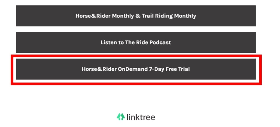 free trial landing page link on linktree