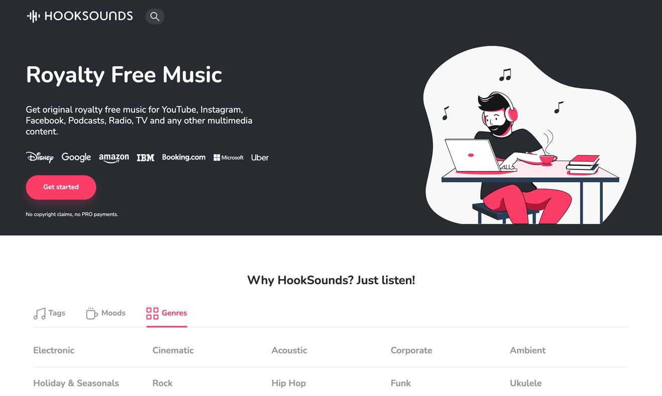 HookSounds royalty-free music service