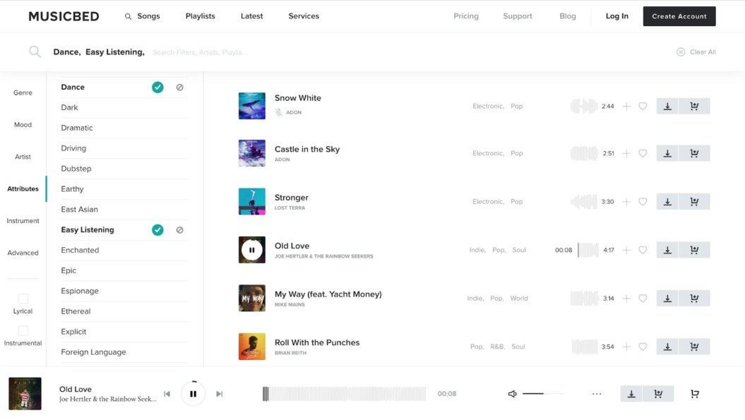 musicbed music licensing platform