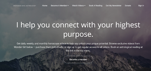 wonder girl astrology landing page