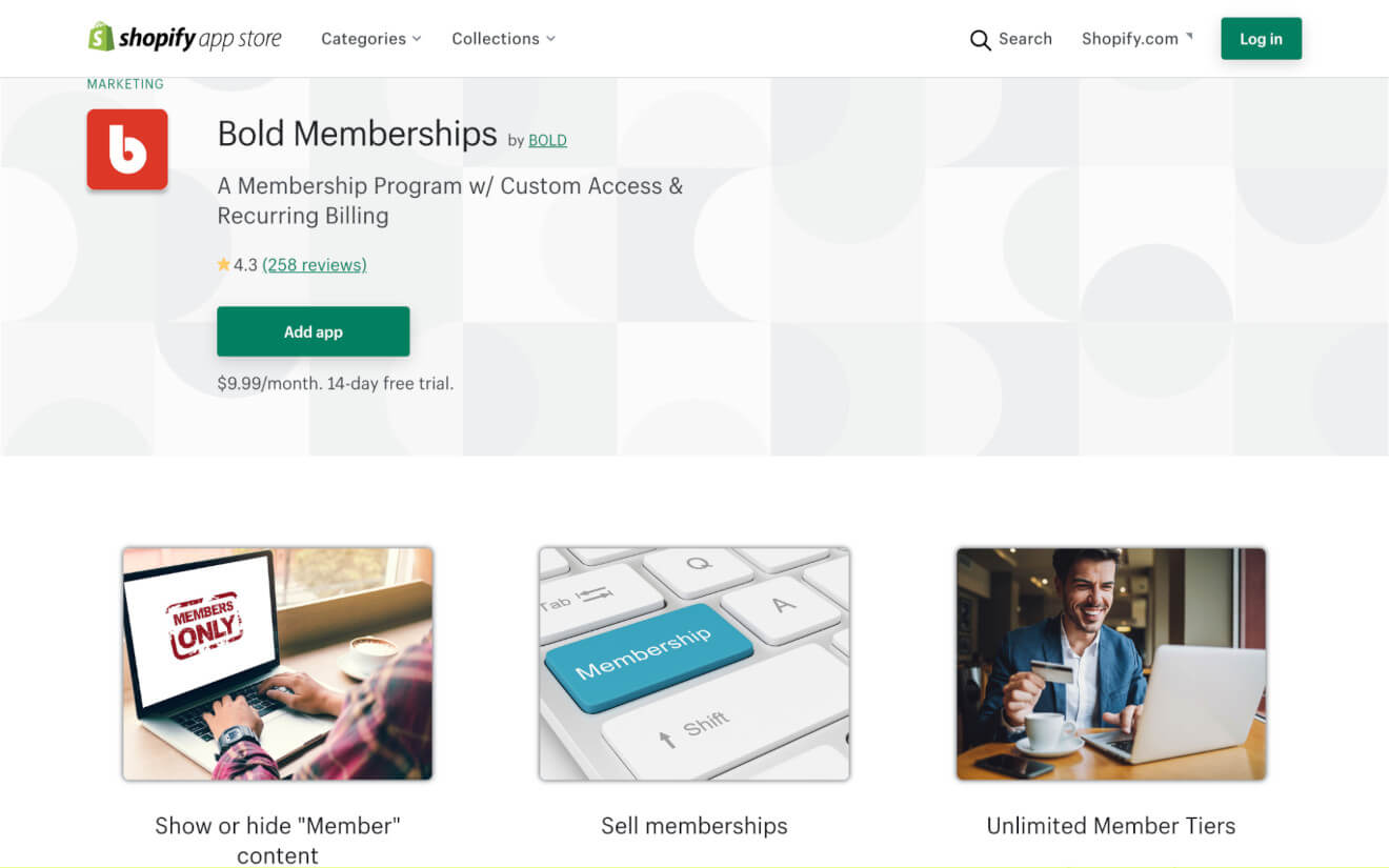 bold memberships landing page