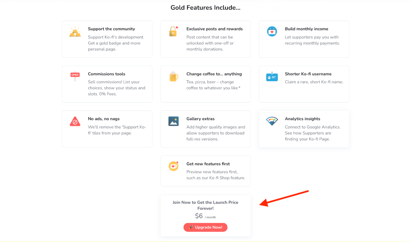 ko-fi features and pricing